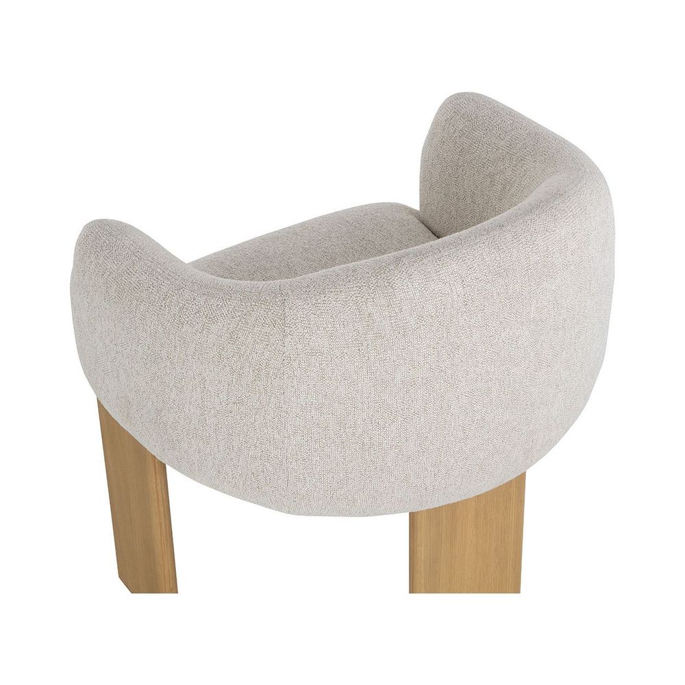 Trine Dining Armchair - Rustic Oak - Dove Cream