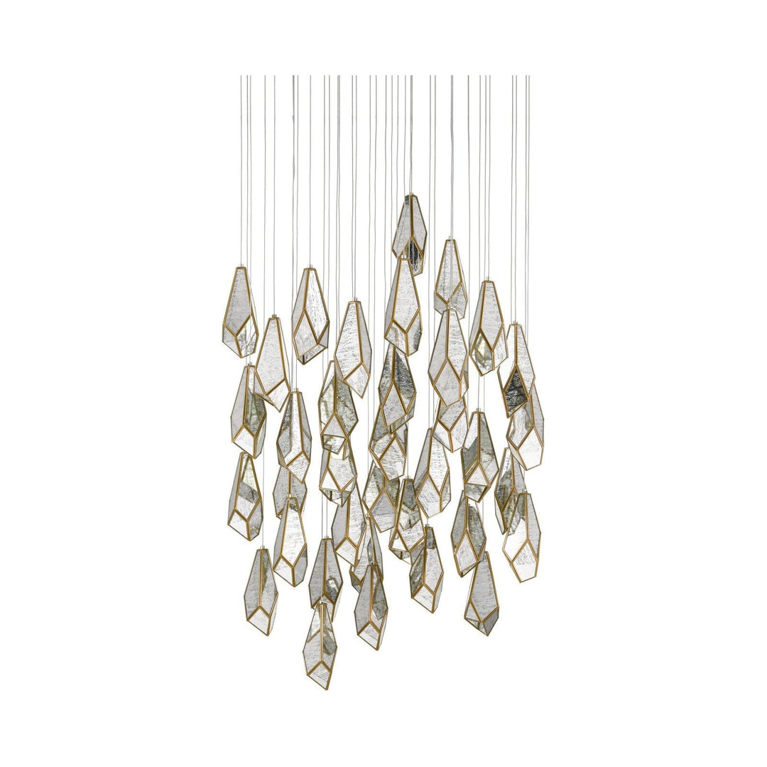 Glace Mirror 36-Light Round Multi-Drop Pendant