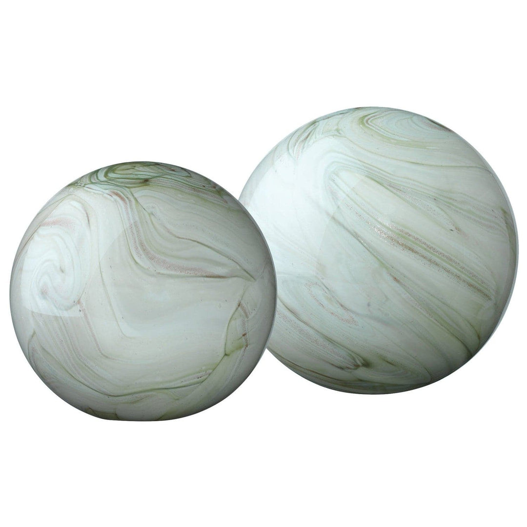 Cosmos Glass Balls-Jamie Young-JAMIEYO-7COSM-BASA-Decorative ObjectsSage Swirl Glass-8-France and Son