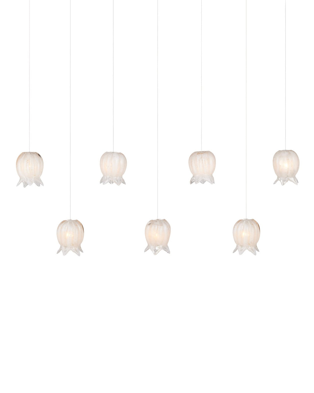 Pendants:Multi Polpo White 7-Light Linear Multi-Drop Pendant
