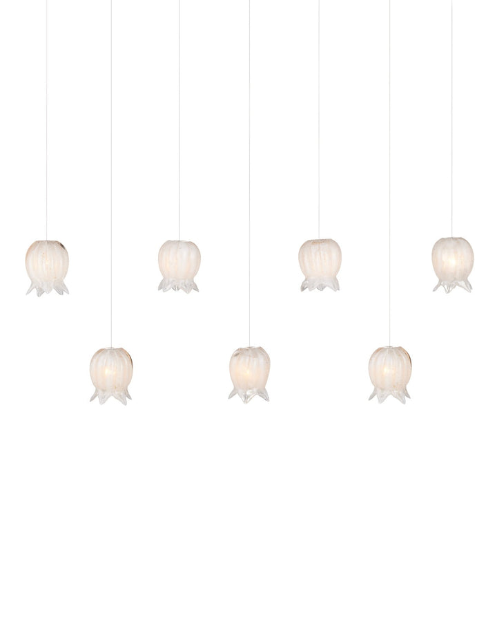 Pendants:Multi Polpo White 7-Light Linear Multi-Drop Pendant