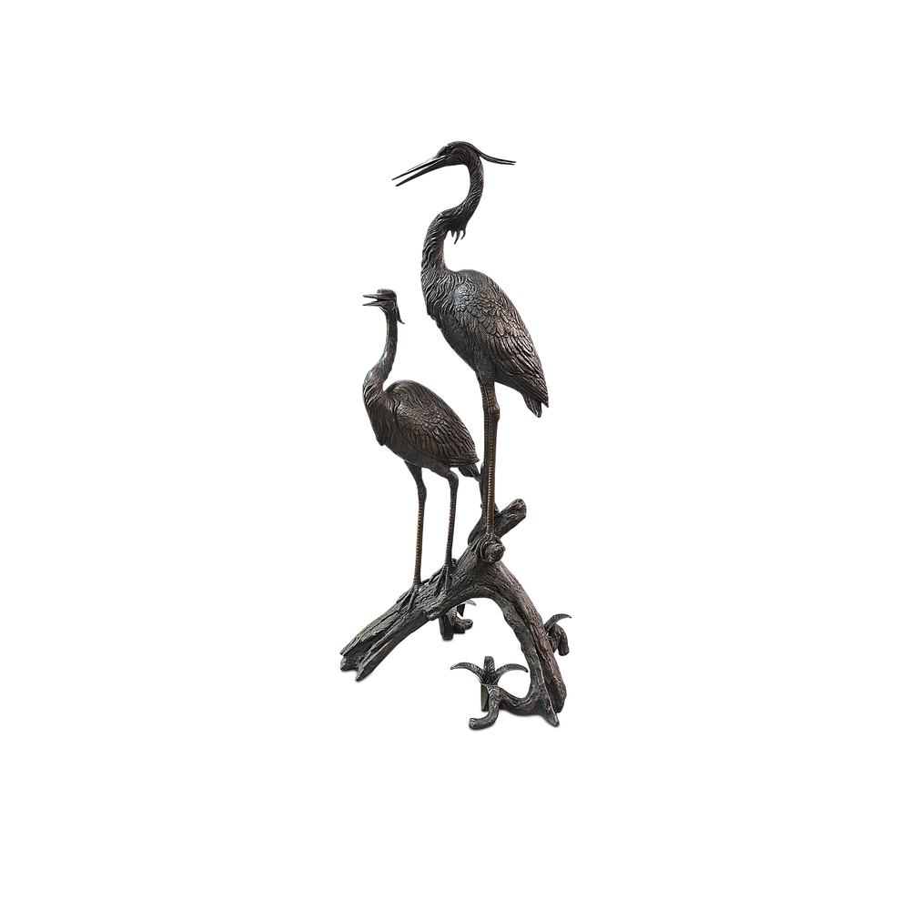 Decorative Objects Herons on Branch Bronze