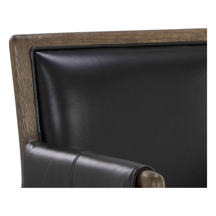 Mauti Dining Armchair - Distressed Brown - Cortina Black Leather