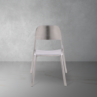 Cosimo Stacking Chair - Brushed Stainless-France & Son-FEC3606BSS-Dining Chairs-1-France and Son