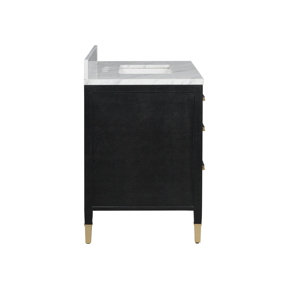 Verona 36" Black Linen Vanity with Rectangular Undermount Sink