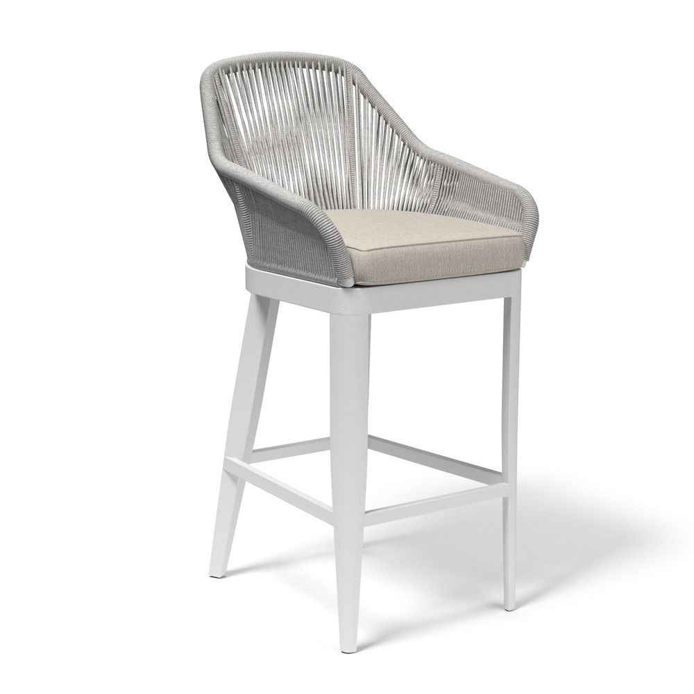 Outdoor Bar Stools Miami Barstool in Echo Ash w/ Self Welt