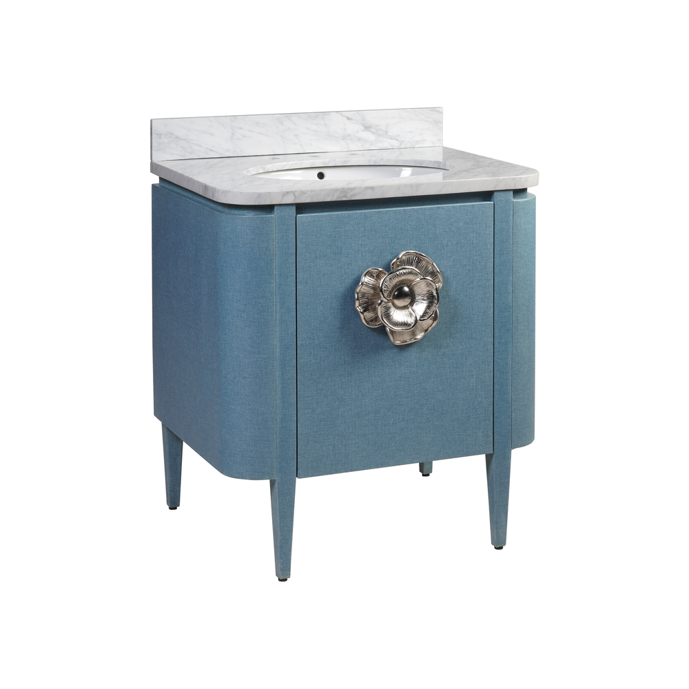 Briallen 30" Blue Linen Vanity with Oval Undermount Sink