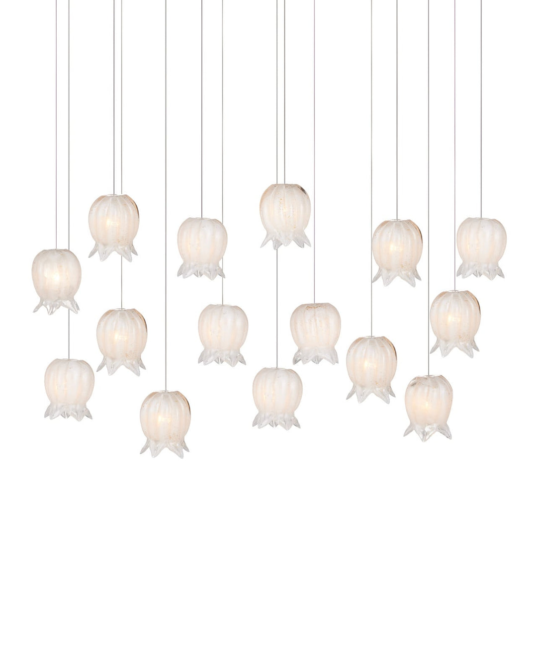Pendants:Multi Polpo White 15-Light Linear Multi-Drop Pendant