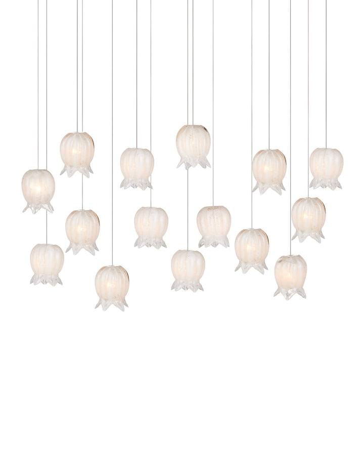 Pendants:Multi Polpo White 15-Light Linear Multi-Drop Pendant