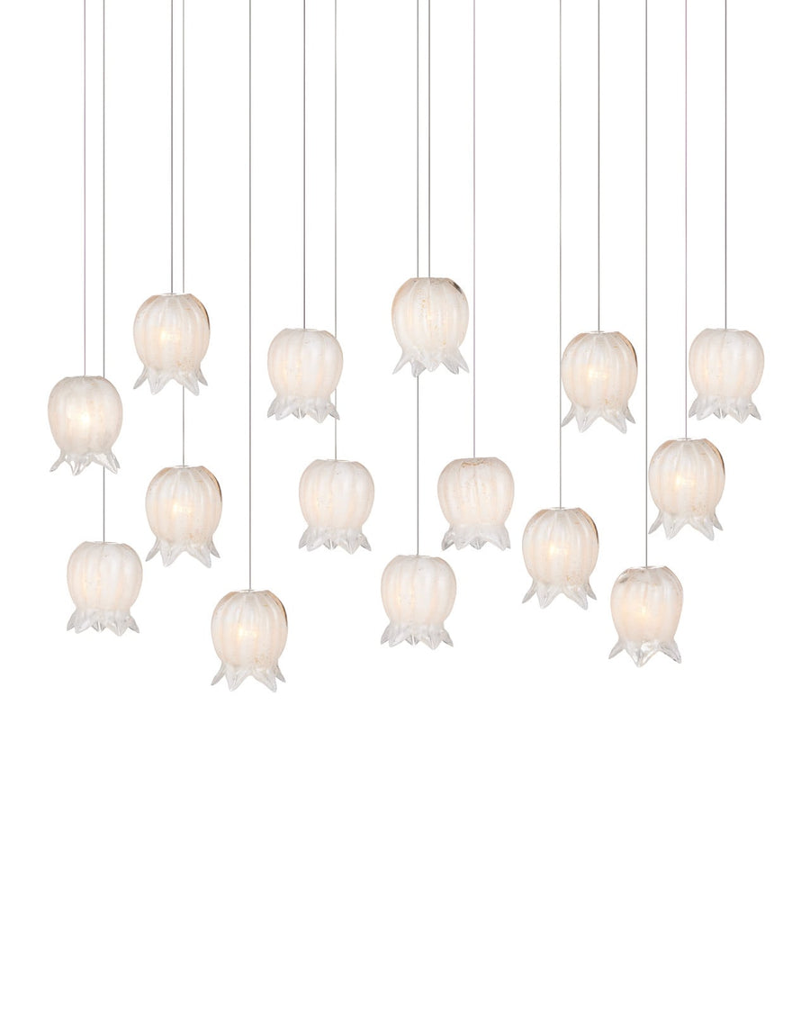 Pendants:Multi Polpo White 15-Light Linear Multi-Drop Pendant