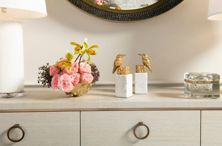 Finch Statue (Pair), Gold Leaf