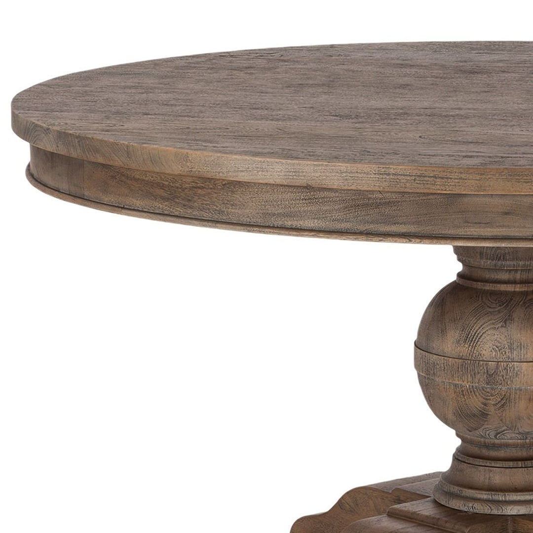 Colonial Plantation Round Dining Table Weathered Teak-Home Trends & Designs-HOMETD-FCP-RD48WT-Dining Tables48"-3-France and Son