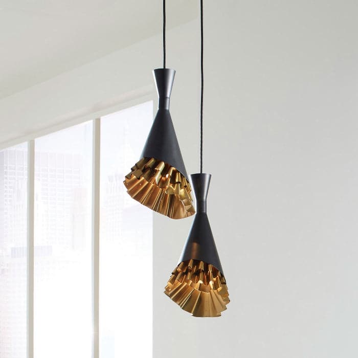 Ruffle Pendant Lamp-Phillips Collection-PHIL-IN97484-PendantsBlack/Brass-5-France and Son