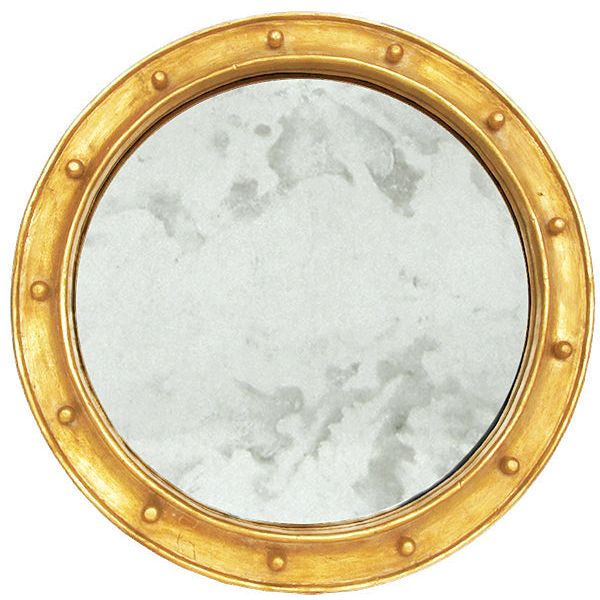 Wall Mirrors Federal - Round Gold Leafed Mirror 28" Diameter Federal Style