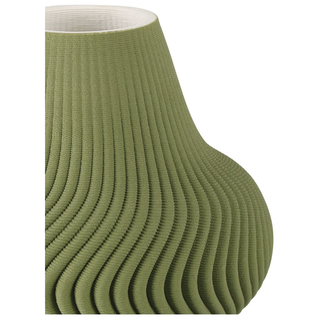 Green Plisse Large Vase