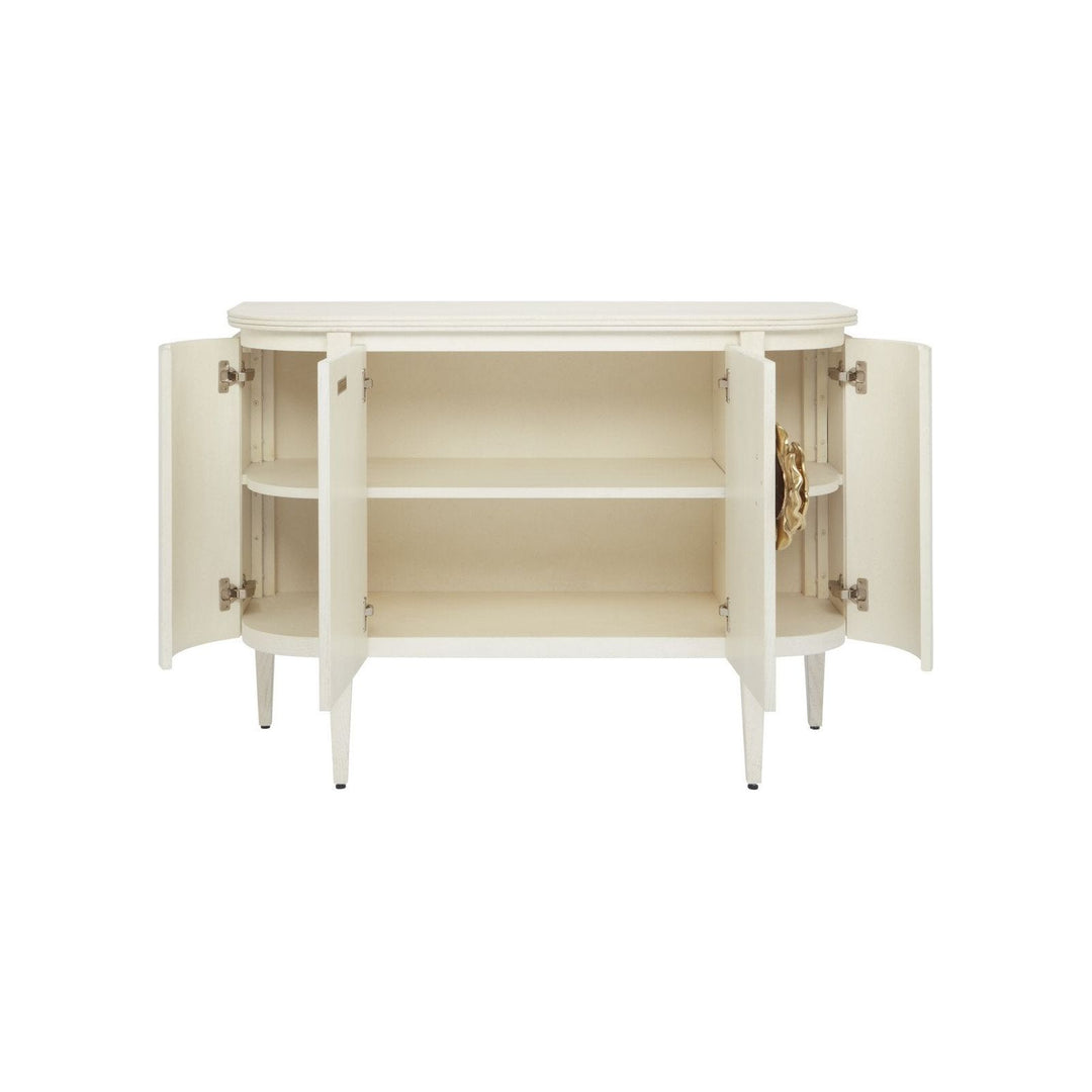 Briallen White Demi-Lune Cabinet