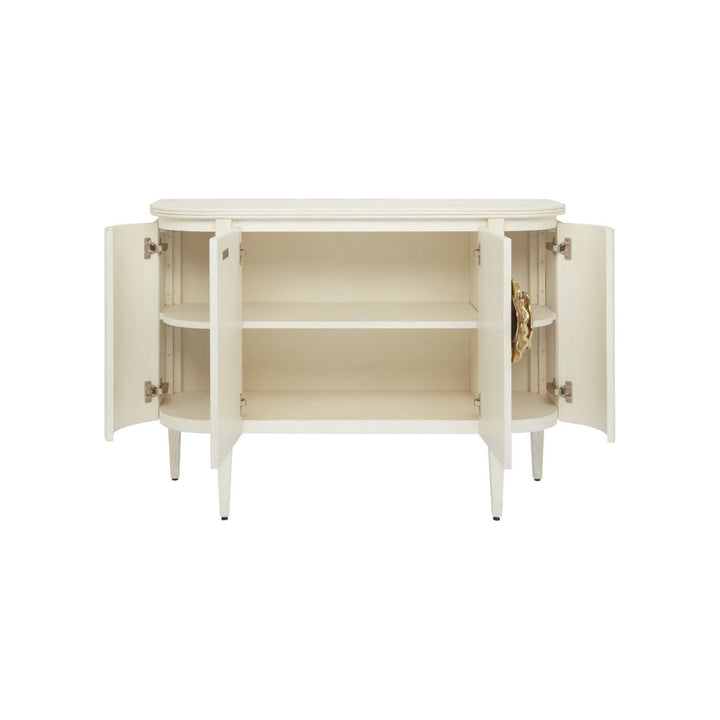 Briallen White Demi-Lune Cabinet