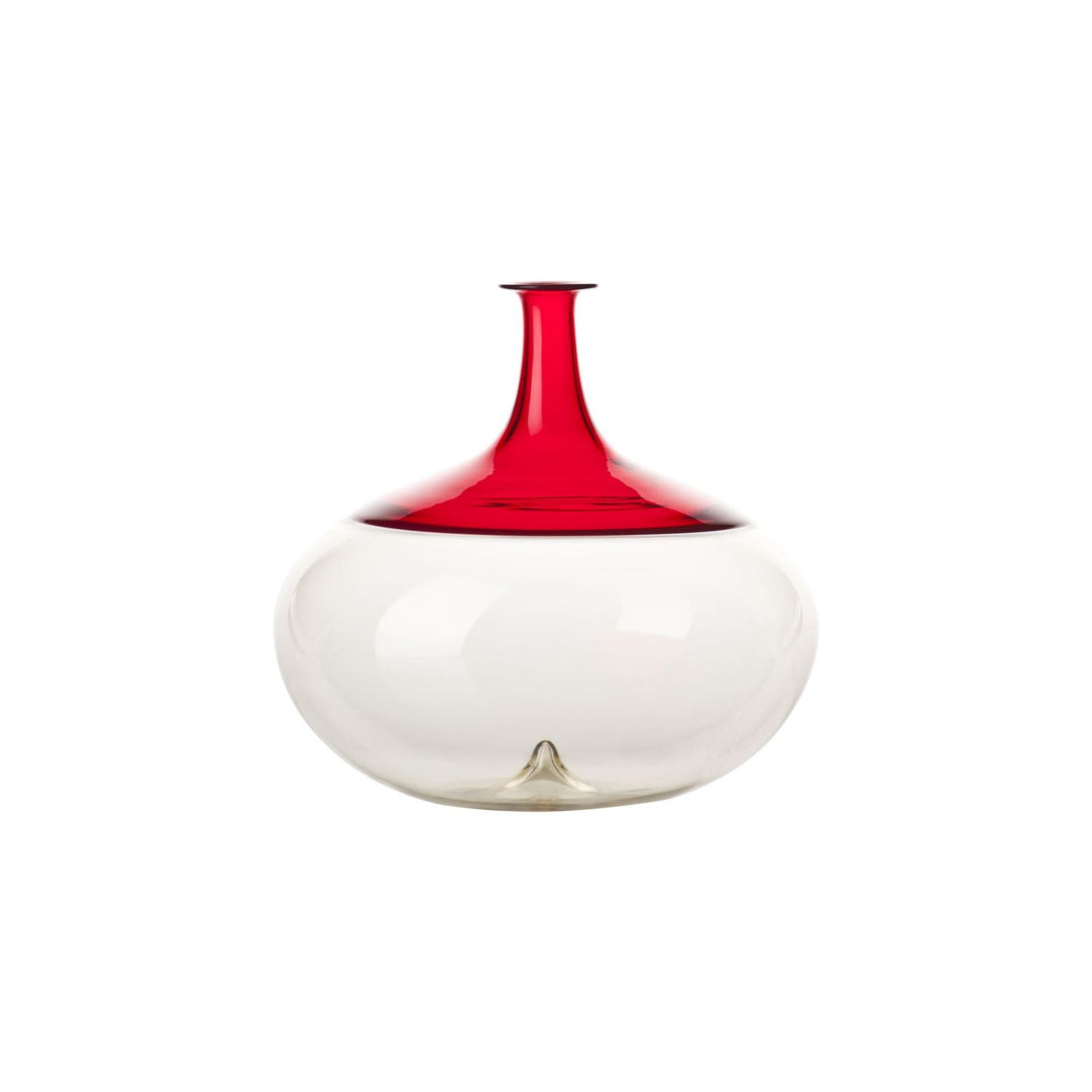 Bolle Glass Vase in Straw Yellow / Red, 7.48" H