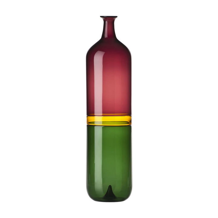 Bolle Glass Vase in Purple / Amber / Apple Green, 18.7" H