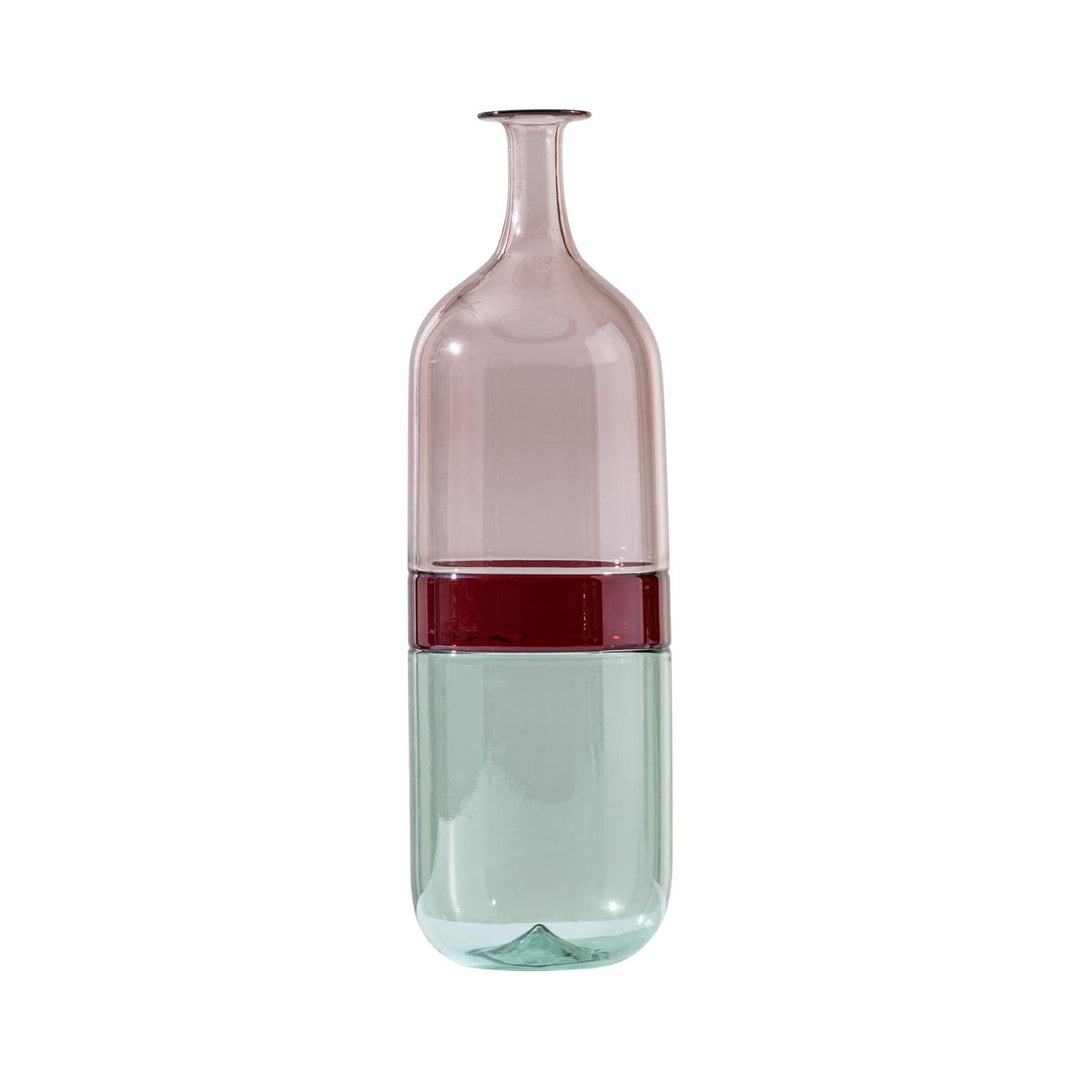 Bolle Glass Vase in Cipria Pink / Rio Green / Venice Red, 18.7" H