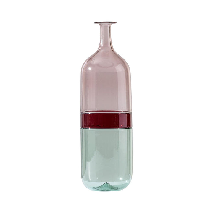 Bolle Glass Vase in Cipria Pink / Rio Green / Venice Red, 18.7" H