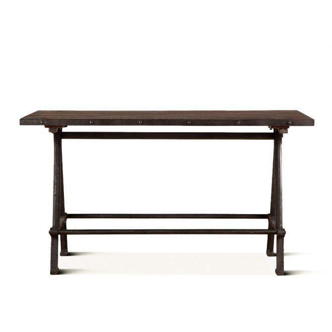 Industrial Teak 66" Reclaimed Wood Gathering Table Natural-Home Trends & Designs-HOMETD-FIT-GT66-Dining Tables-2-France and Son