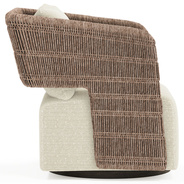 Maldives Outdoor Swivel Chair, Cream