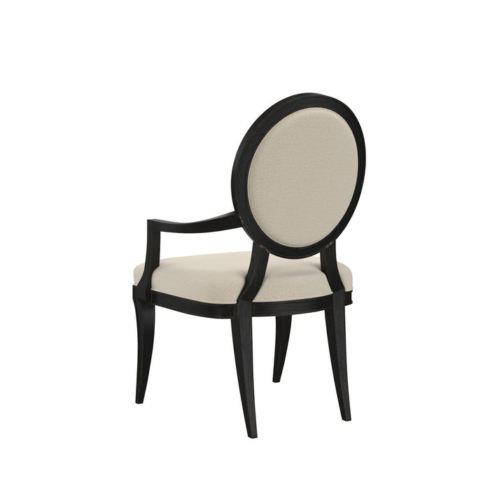Atrium Dining Armchair — hand rubbed black with undertones of brown