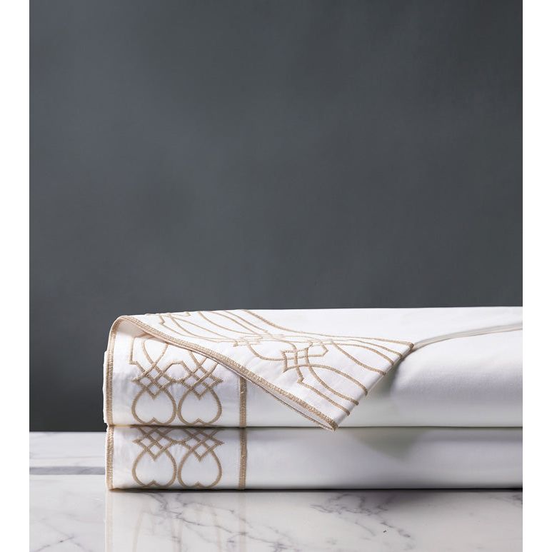 Bedding: Sheets Nirvana Embroidered Border Flat Sheet