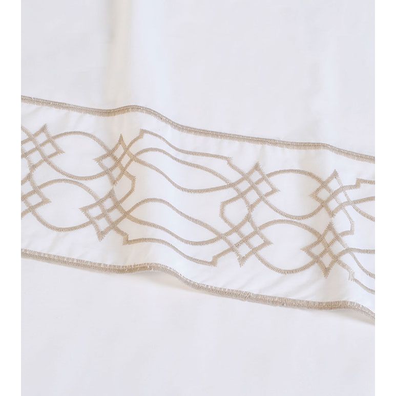 Bedding: Sheets Nirvana Embroidered Border Flat Sheet