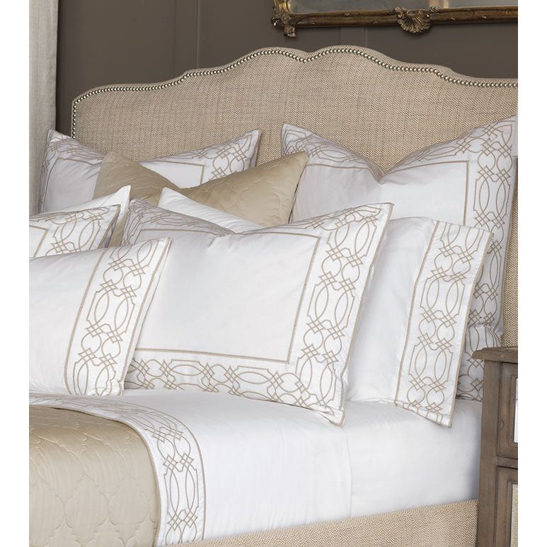 Bedding: Sheets Nirvana Embroidered Border Flat Sheet
