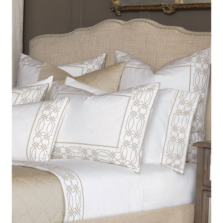 Bedding: Sheets Nirvana Embroidered Border Flat Sheet