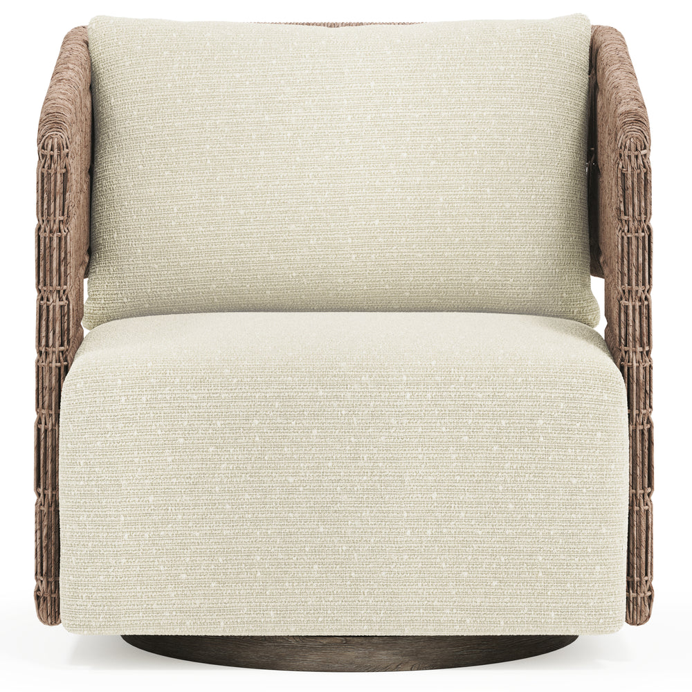 Maldives Outdoor Swivel Chair, Cream