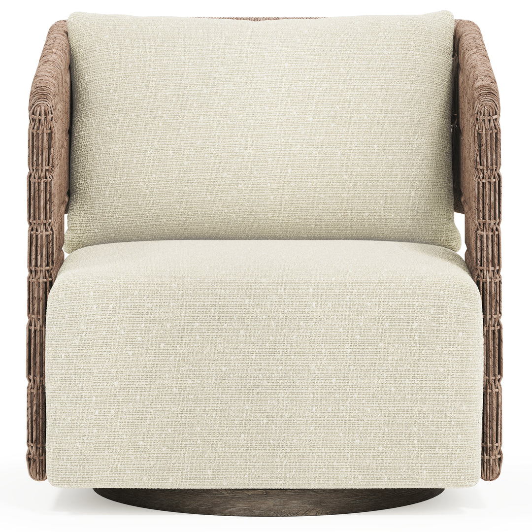 Maldives Outdoor Swivel Chair, Cream