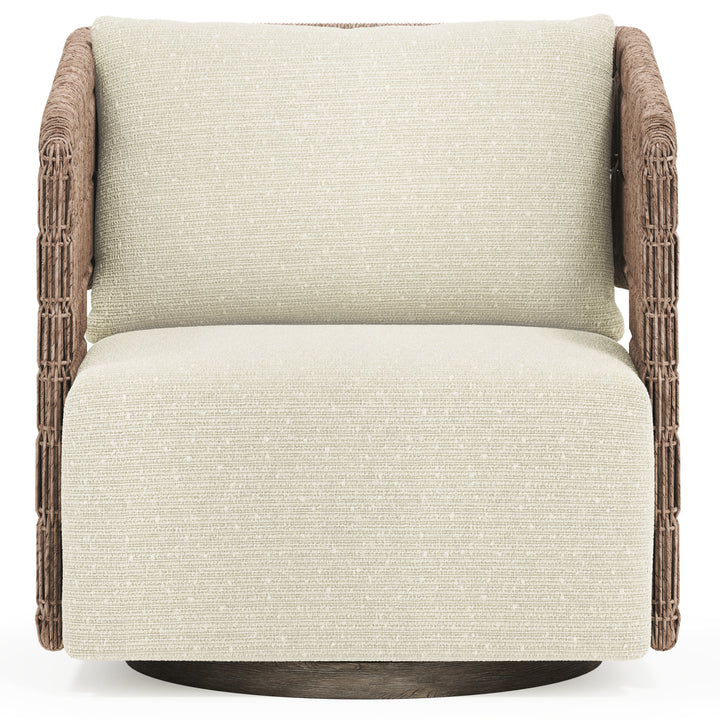 Maldives Outdoor Swivel Chair, Cream