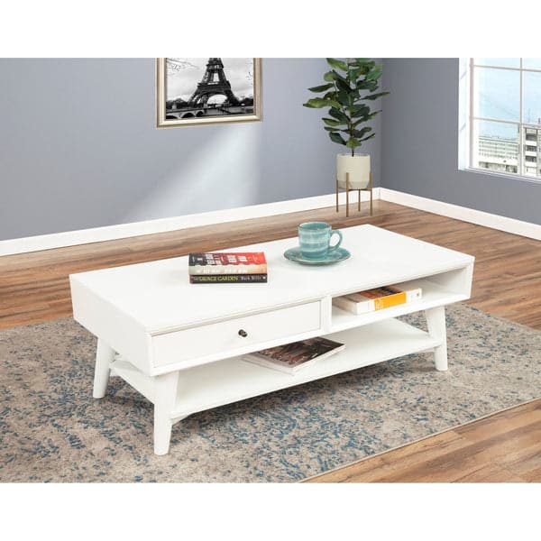 Flynn Coffee Table, White-Alpine Furniture-ALPINE-966-W-61-Coffee Tables-1-France and Son