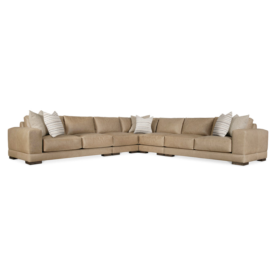 Lars Leather 5-Piece Sectional