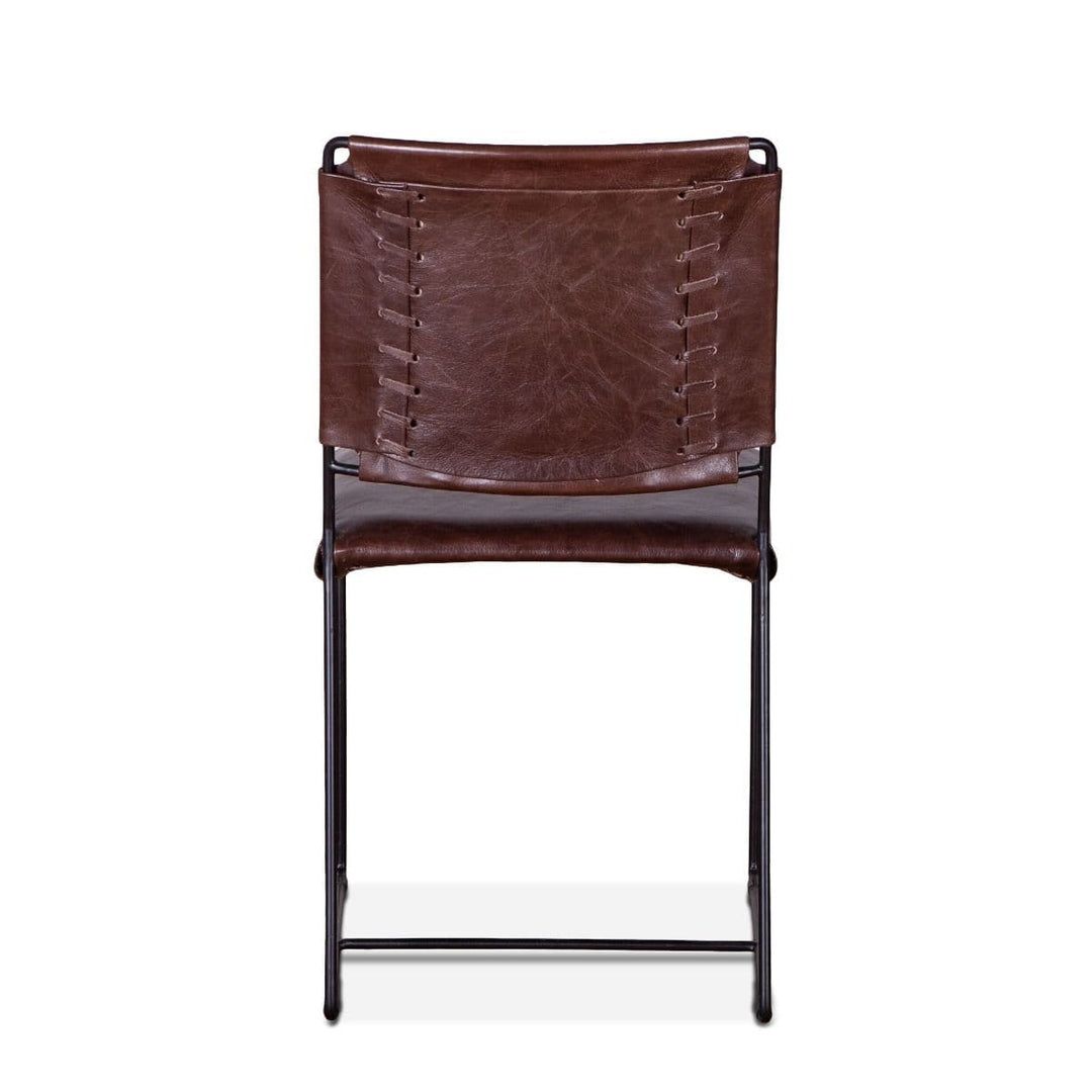 New York 18" Chocolate Leather Dining Chair-Home Trends & Designs-HOMETD-FNY-DC18-CH-GG-Dining Chairs-4-France and Son