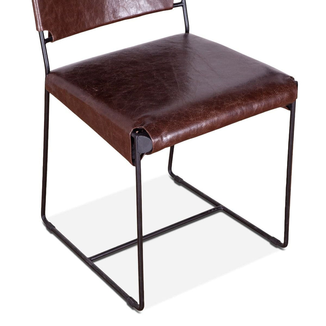 New York 18" Chocolate Leather Dining Chair-Home Trends & Designs-HOMETD-FNY-DC18-CH-GG-Dining Chairs-3-France and Son