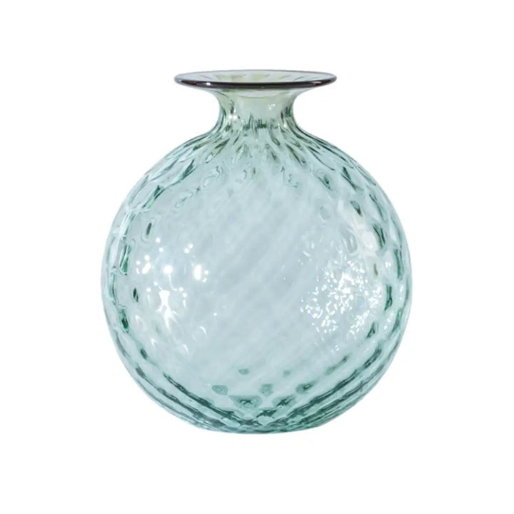Monofiori Balloton By Venini, shown in seafoam green and pale aqua with blown glass and murano glass.
