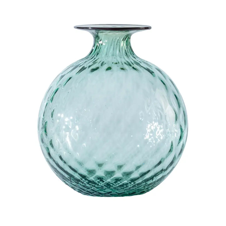 Monofiori Balloton By Venini, shown in rio green and seafoam green with blown glass and murano glass.