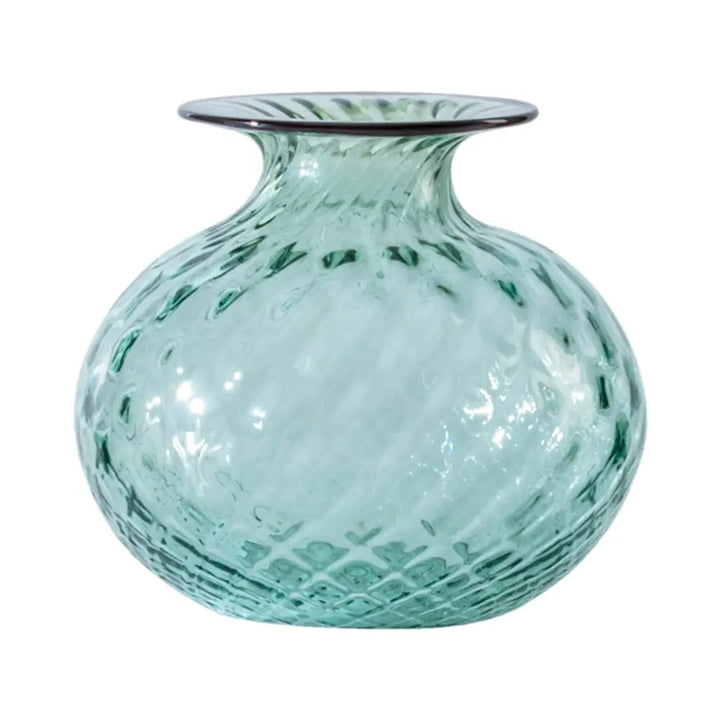 Monofiori Balloton By Venini, shown in seafoam green and aqua with blown glass and murano glass.