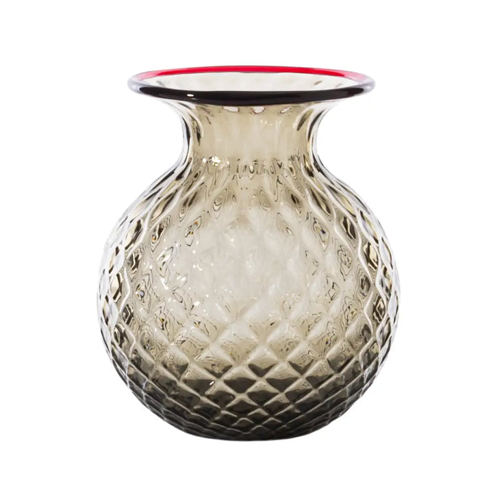 Balloton Fiori, shown in smoky taupe and translucent gray-brown with blown glass.