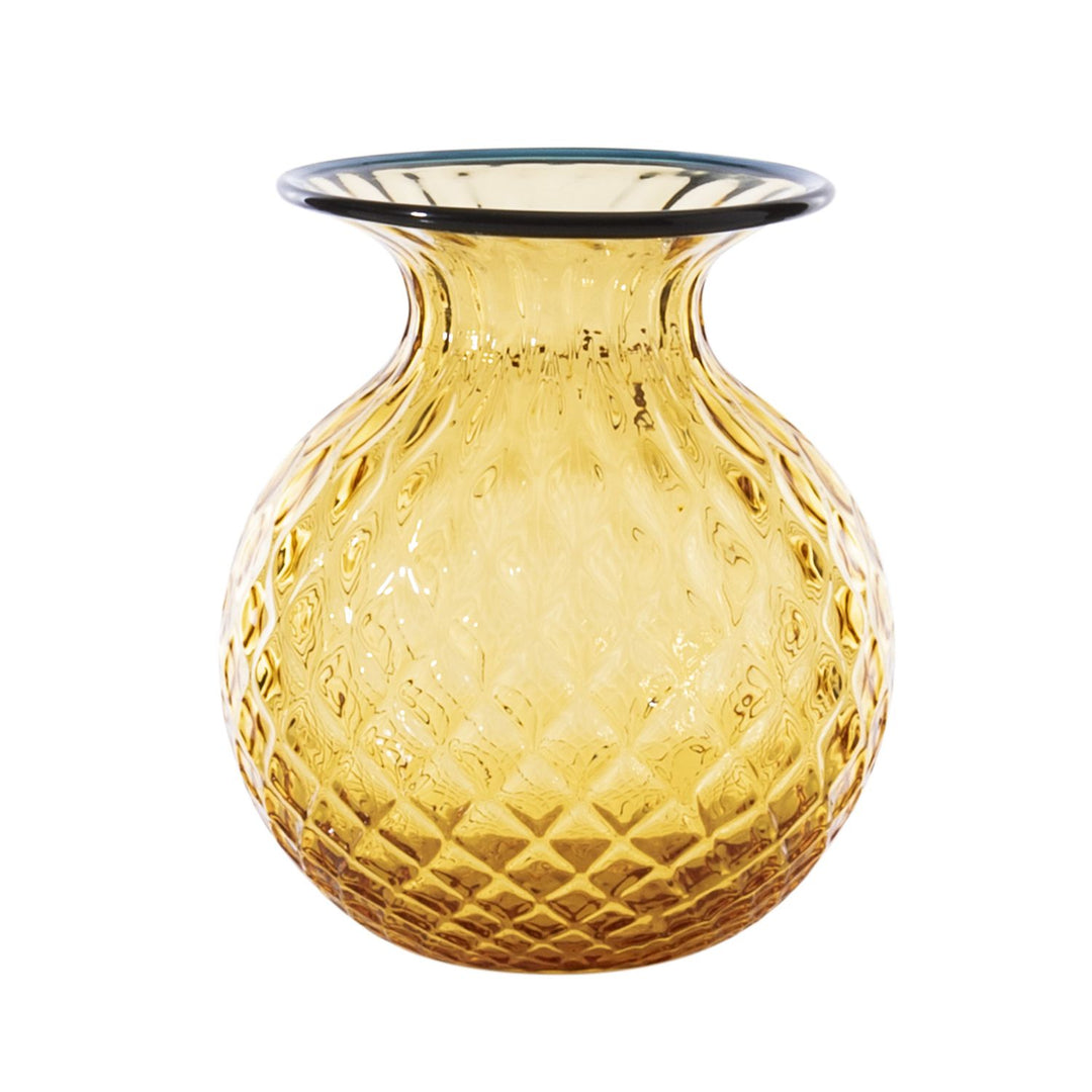 Balloton Fiori Vase by Venini, Extra Small size, Glossy Ambra