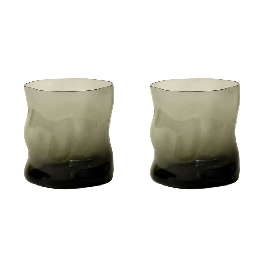 On the Rocks Drinking Glass in Grey, Set of 2