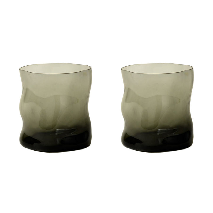 On the Rocks Drinking Glass in Grey, Set of 2