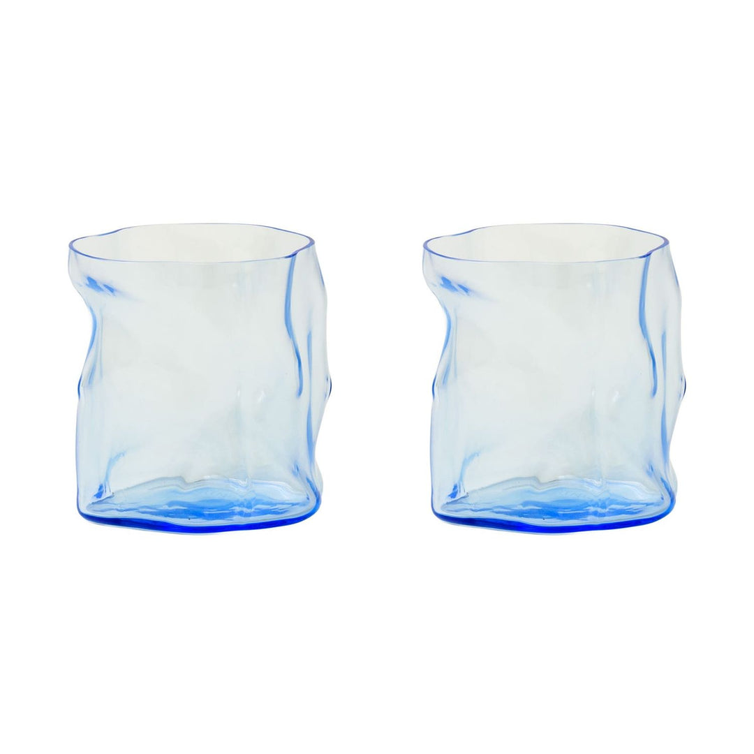 On the Rocks Drinking Glass in Light Blue, Set of 2