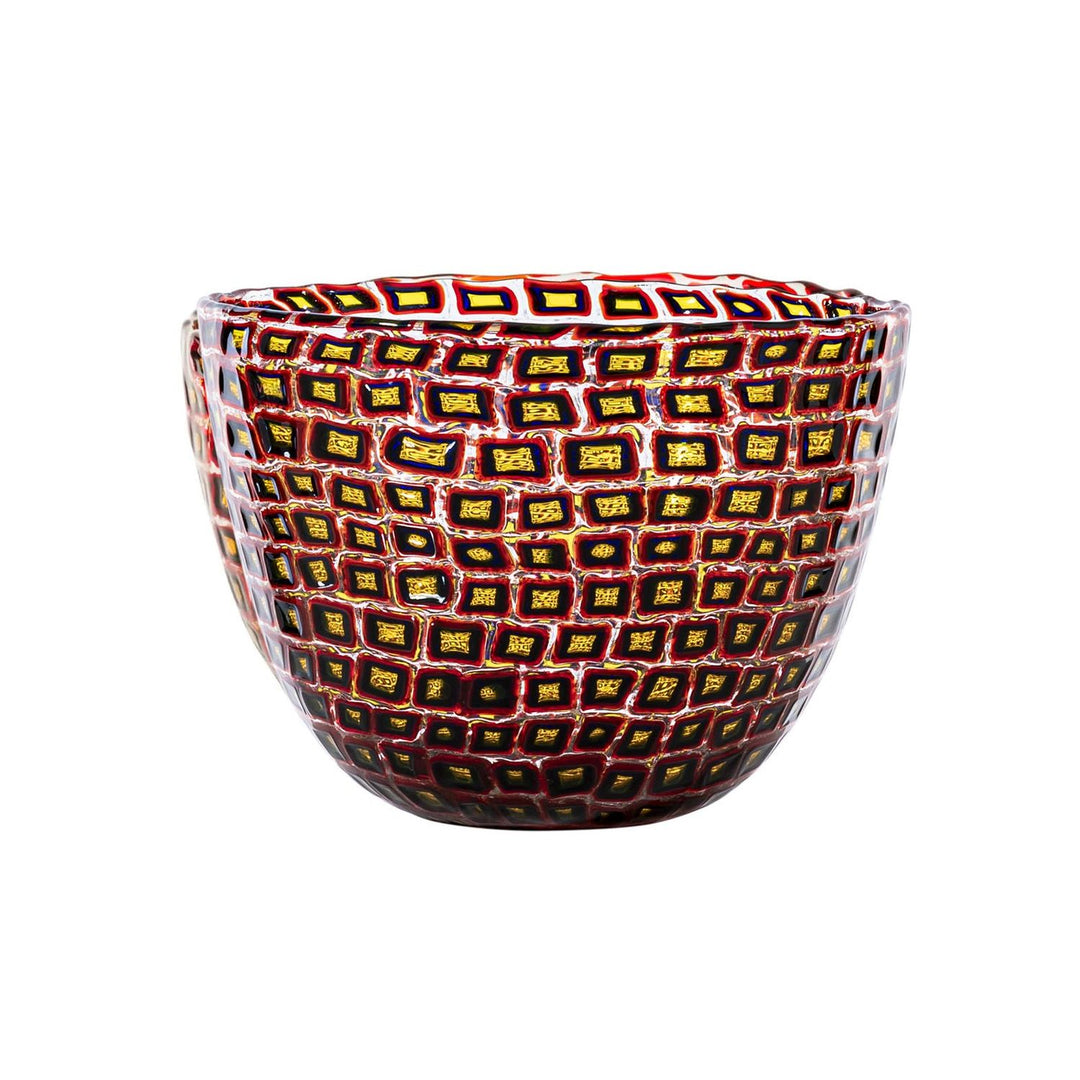 Murrine Romane Glass Vase in Red, 5.91" H