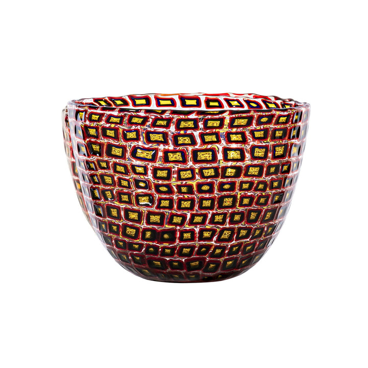 Murrine Romane Glass Vase in Red, 5.91" H