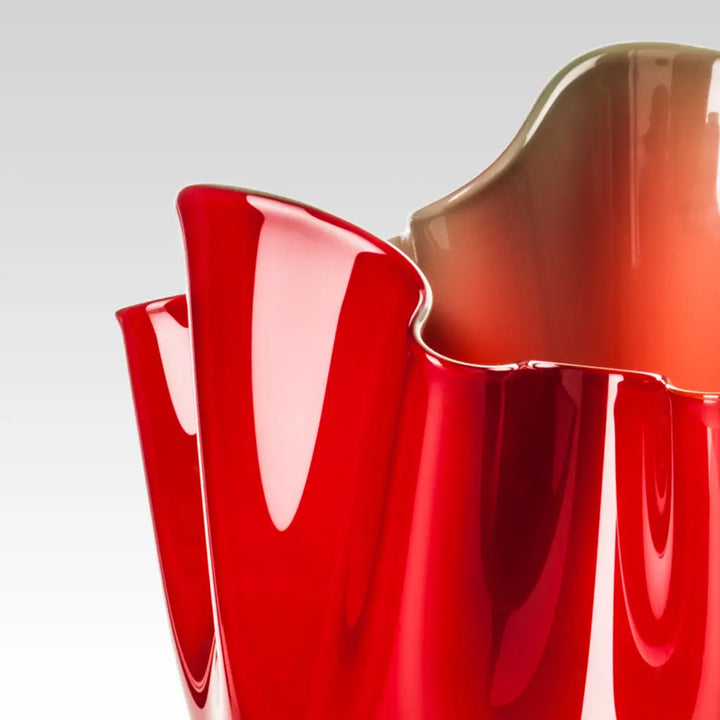 Fazzoletto Vase by Venini - L - Glossy Red, Apple Green
